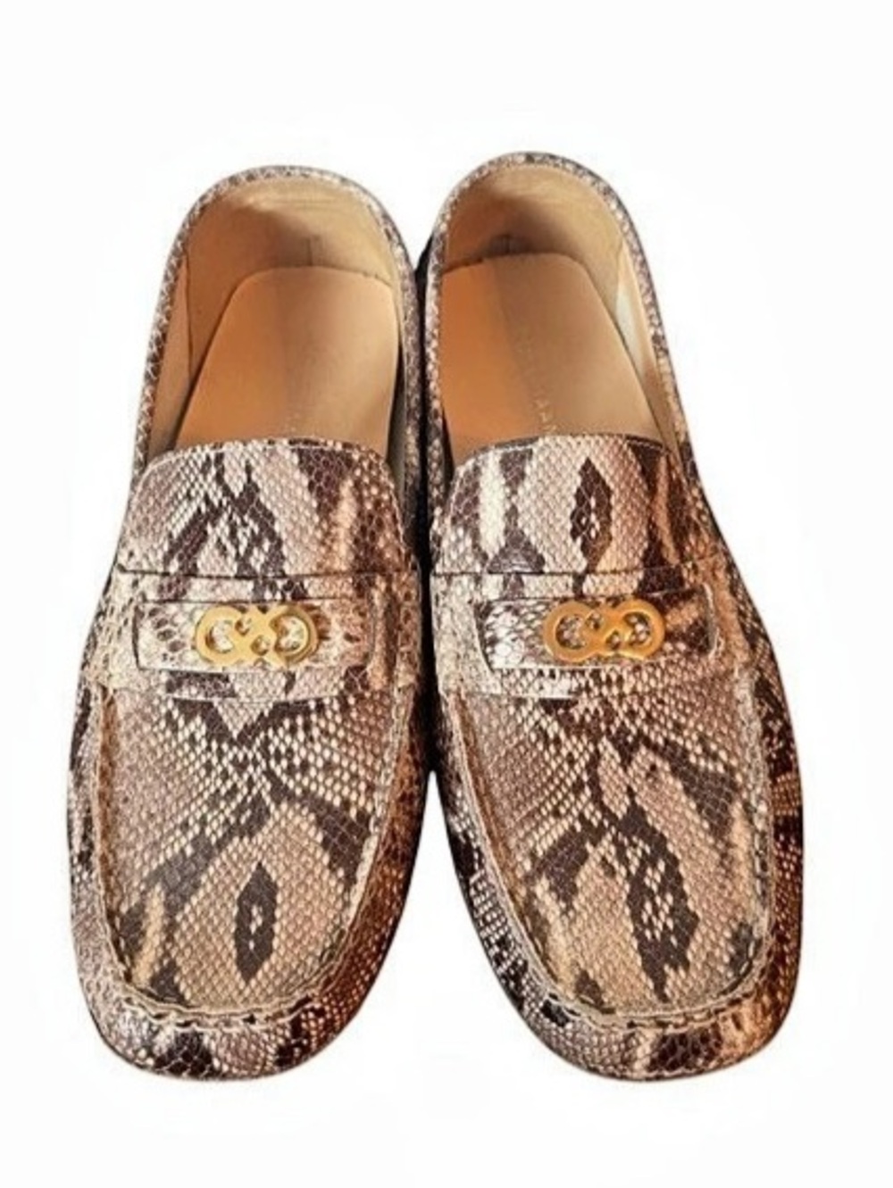 Cole Haan Shelby Snakeskin Print Bit Moccasin Loafers US 10.5 B